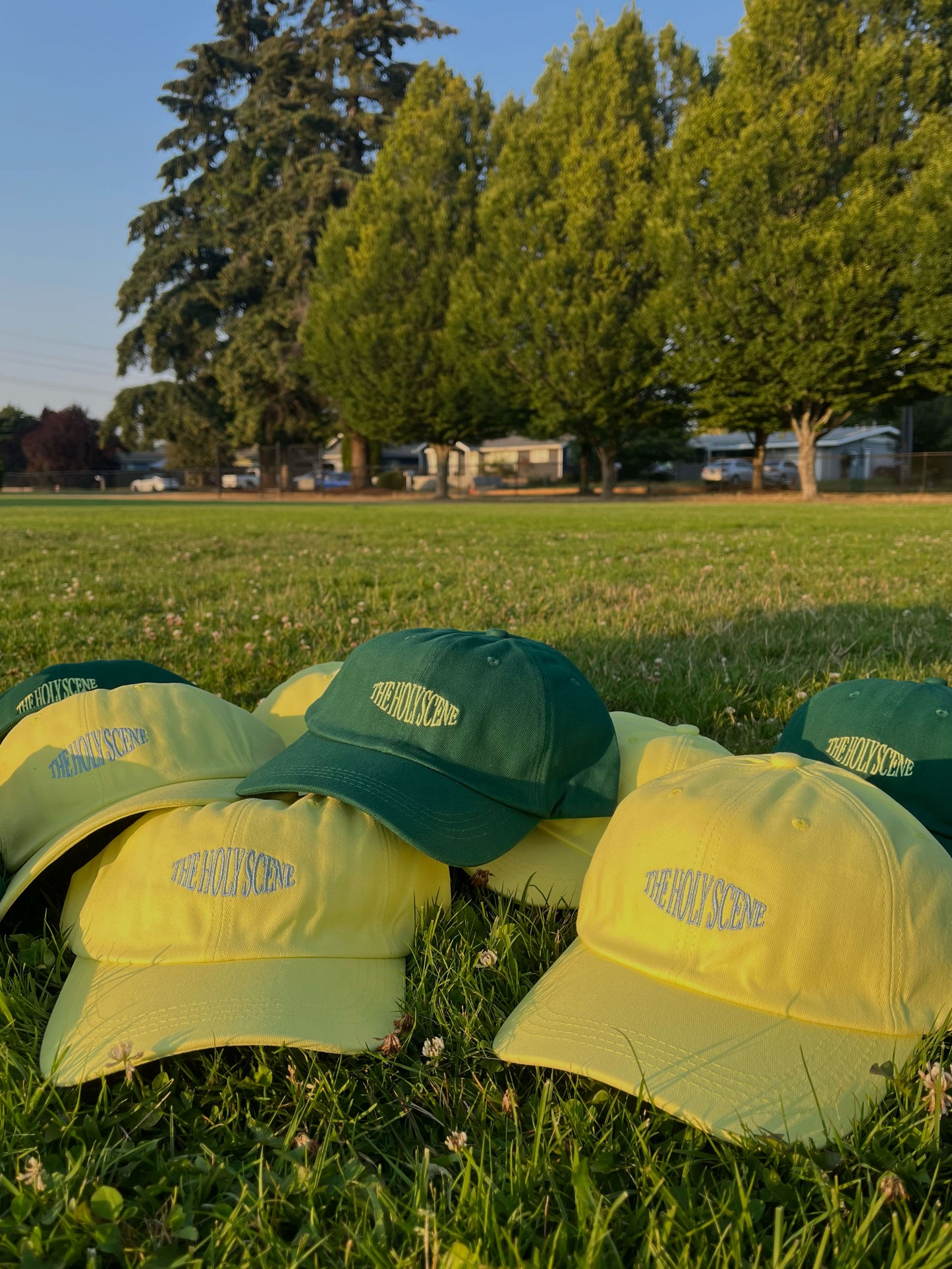 Yellow signature embroidery hat